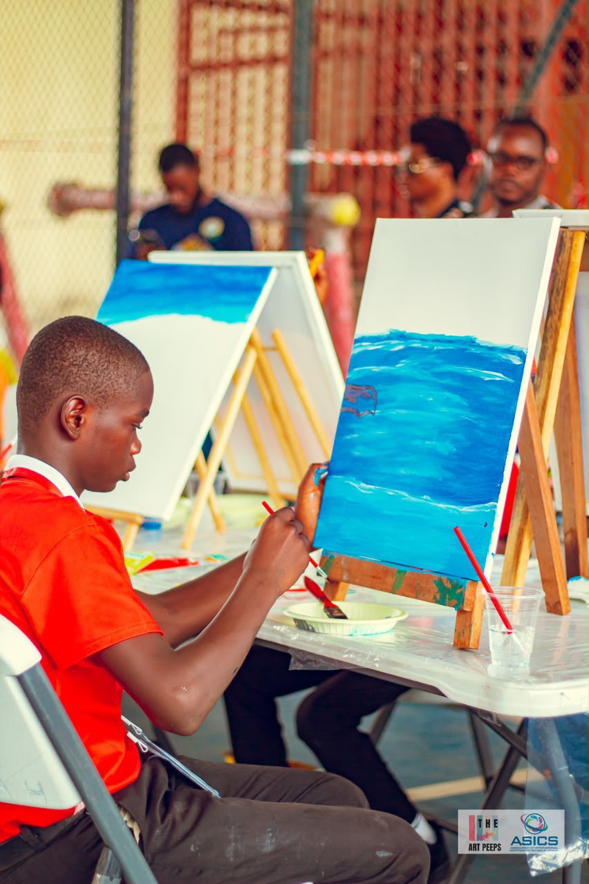 Peniel Academy pupils and their artwork showcased at the ISCAF 2025 creative arts festival.